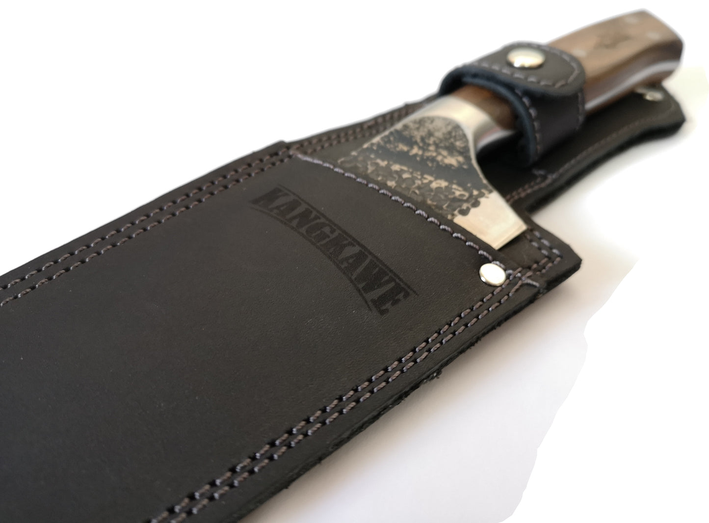 Cuchillo 8" Parrillero C/Funda de Cuero Negra Gaucho