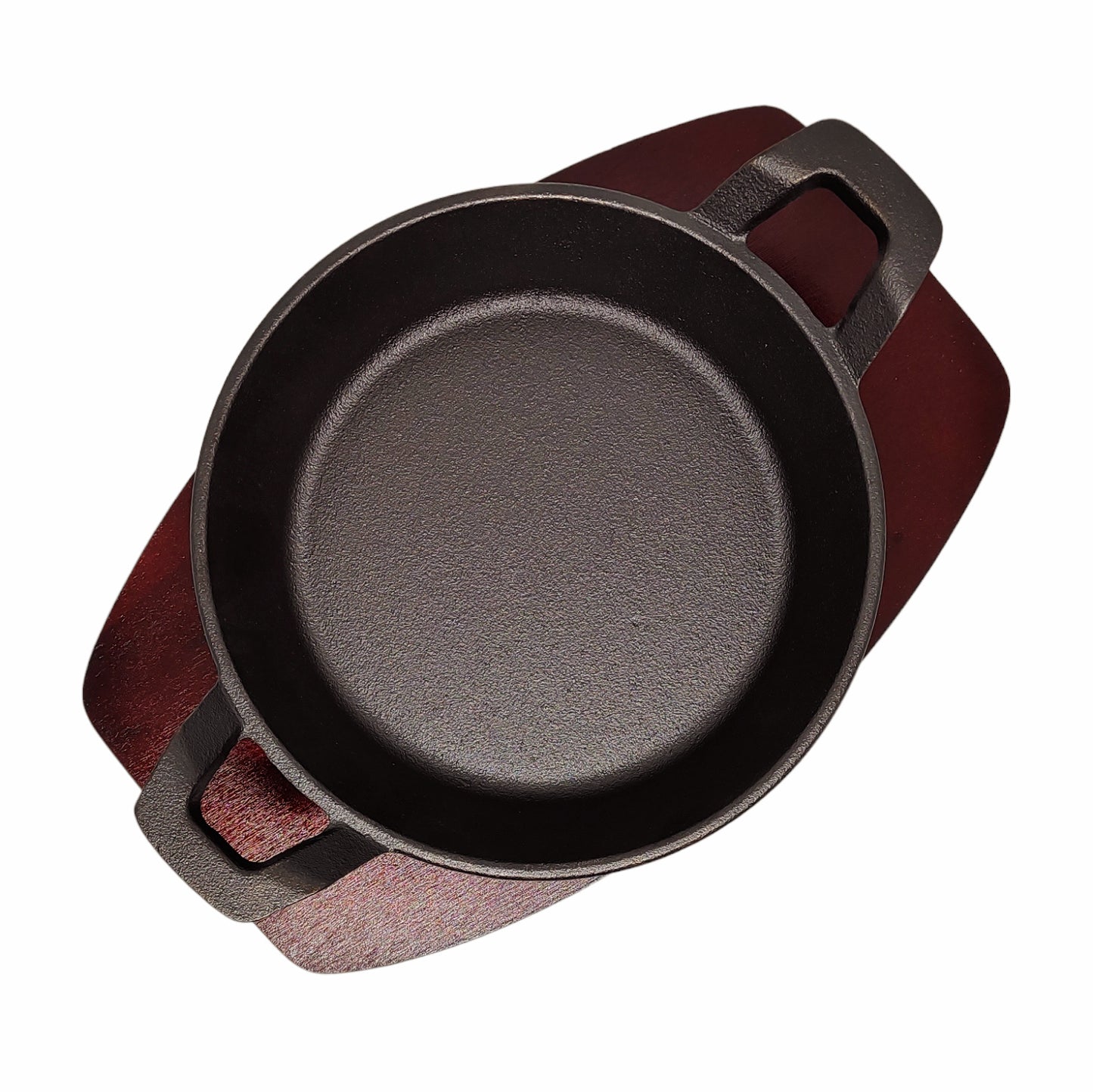 Paila de Hierro Fundido 18 cm con Base de Madera