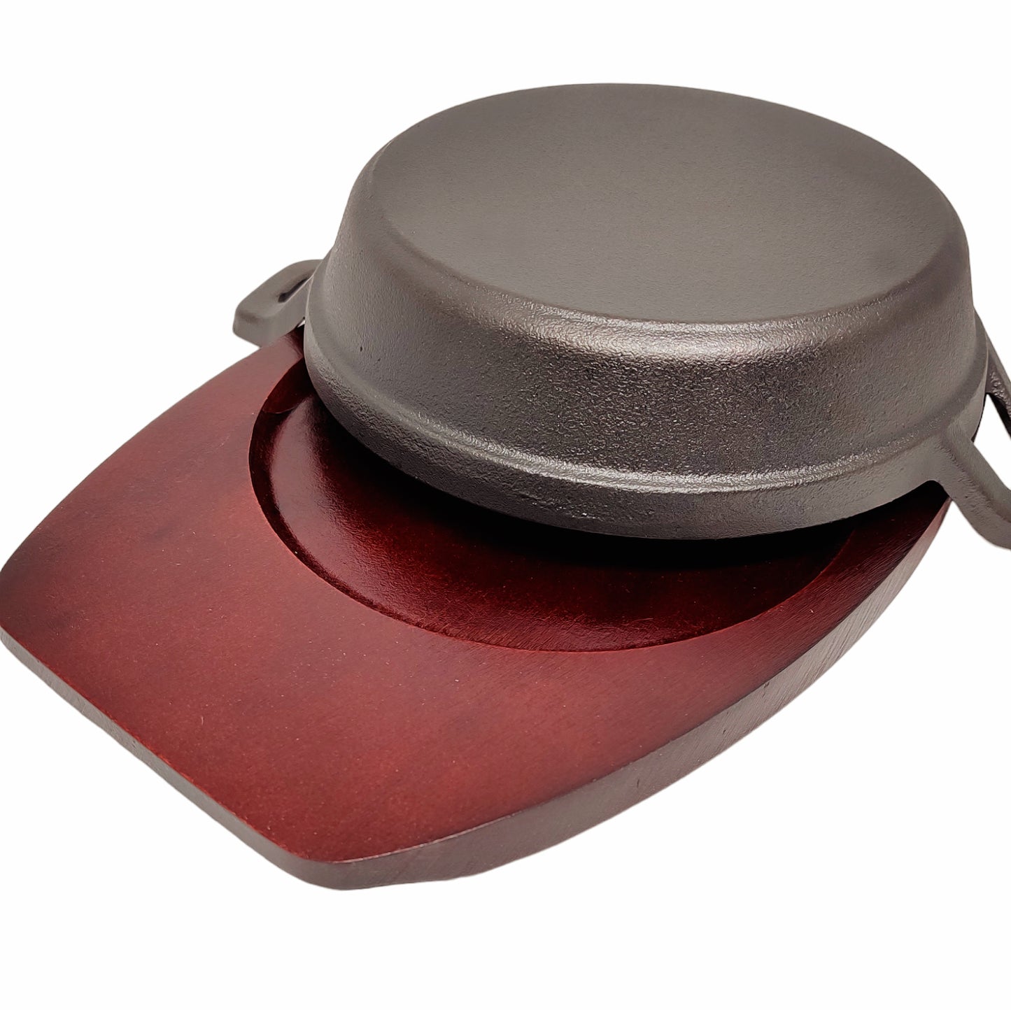 Paila de Hierro Fundido 18 cm con Base de Madera