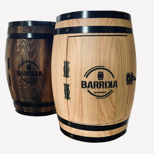 Barril de madera de cedro 40 cm con puerta