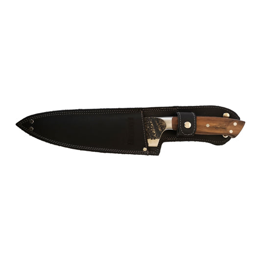 Cuchillo 8" Parrillero C/Funda de Cuero Negra Gaucho